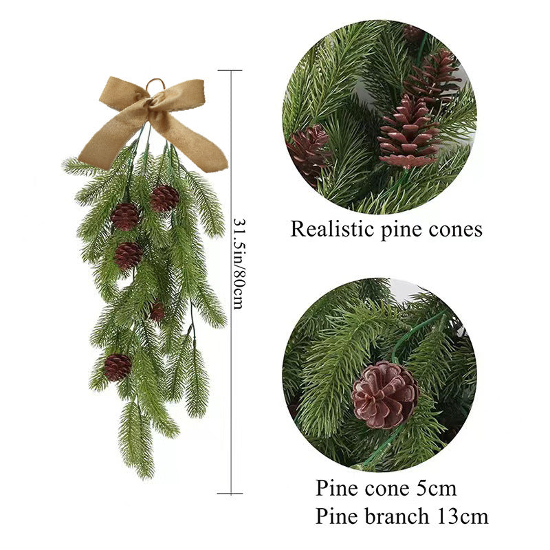 Christmas decorations, hanging ornaments, teardrop Christmas trees, bows, red berries, flocked PE wall hangings, rattan wreaths, and other decorative items.