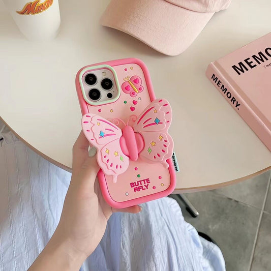 Sun Yi's same three-dimensional butterfly stand for iPhone 15, Apple 12, suitable for 13/14pro max mobile phone case to prevent falling