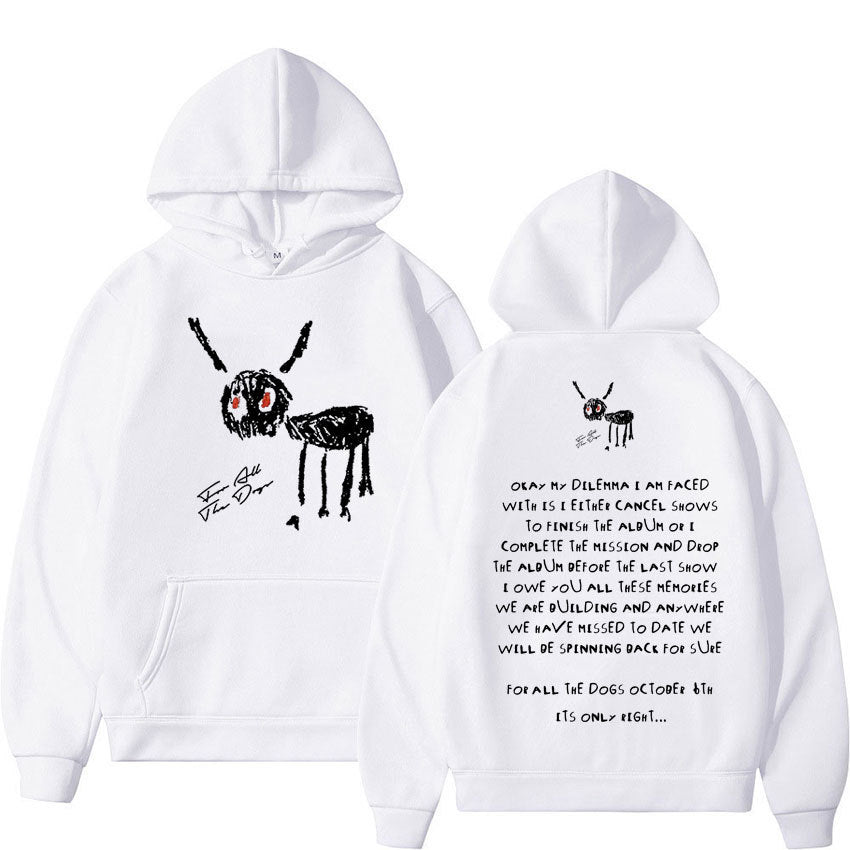 2024 New Rapper Drake for All The Dogs Letter Hoodie Men's Hi