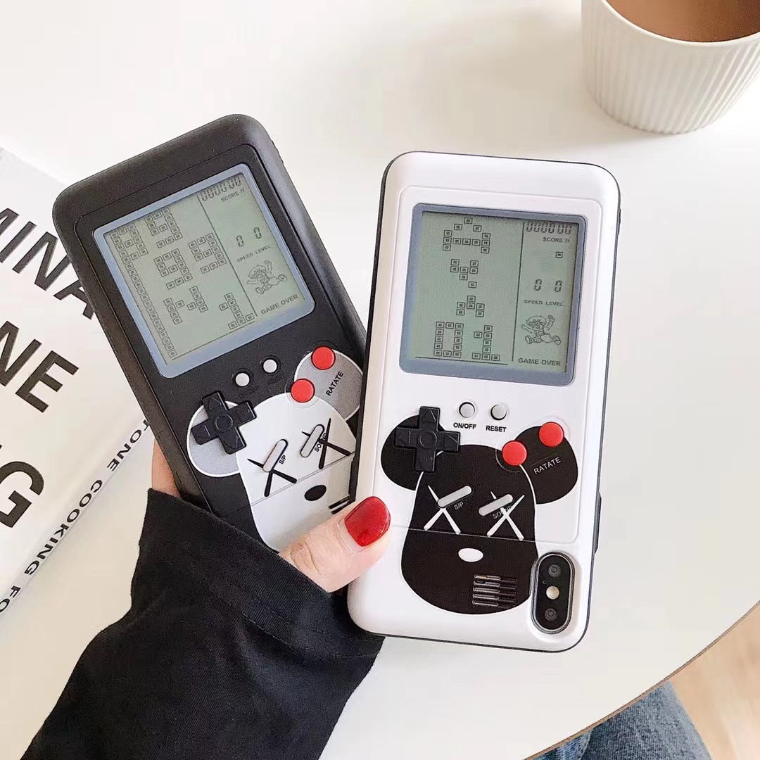 Tetris black and white screen Apple 13/12 suitable for iPhone 14promax game console mobile phone case xs/8p