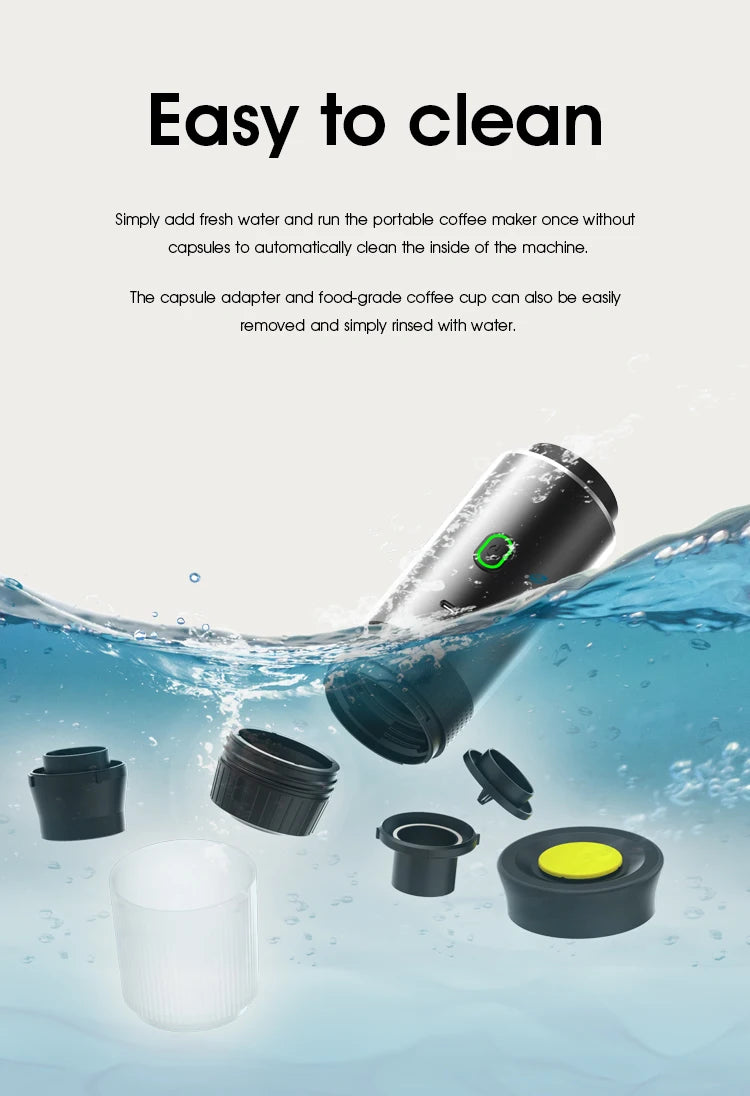 Portable capsule coffee machine, home mini coffee pot, electric outdoor espresso machine