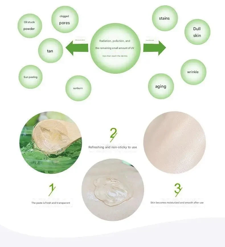 HOLIKA Natural Aloe Vera Gel 250ml South Korea Imported 55ml After-sun Soothing Mask Skin Care