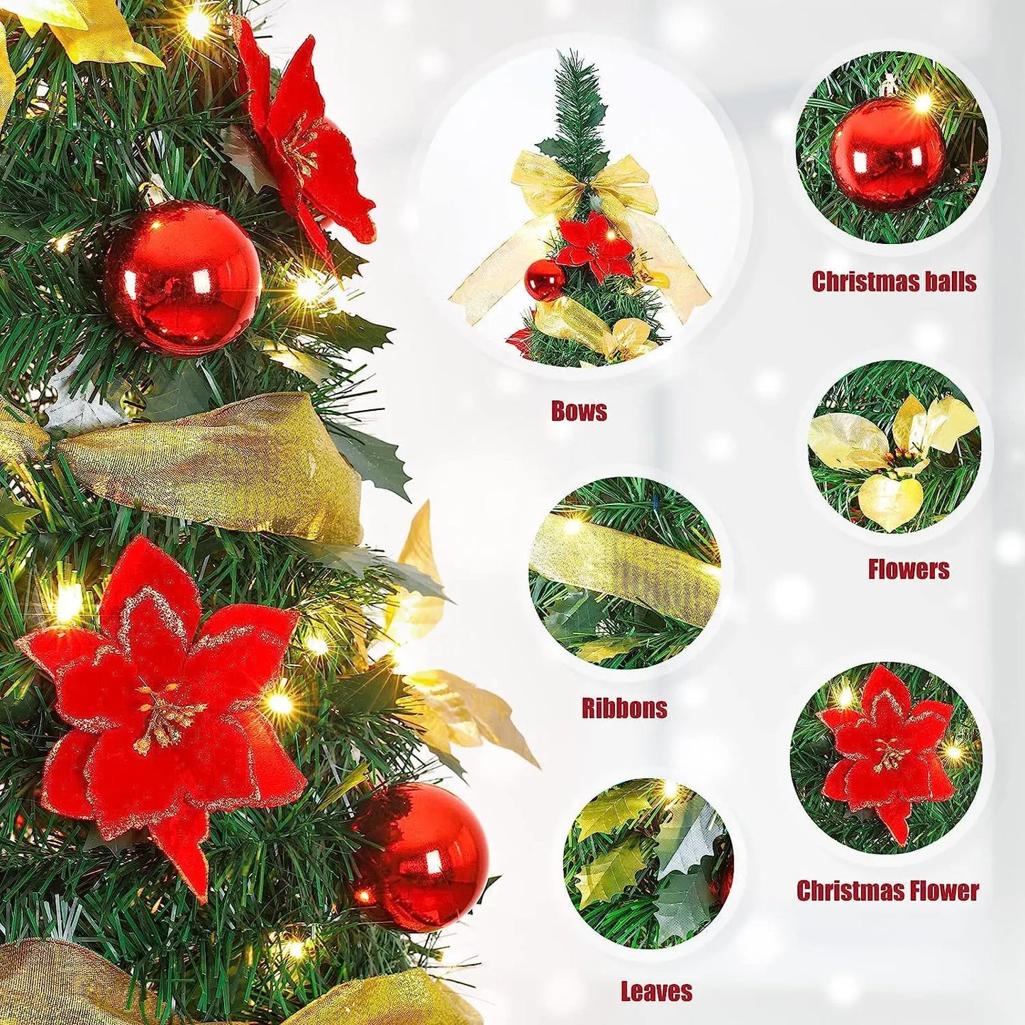 Christmas party decorations and props, folding Christmas tree, 1.8m PVC retractable folding tree