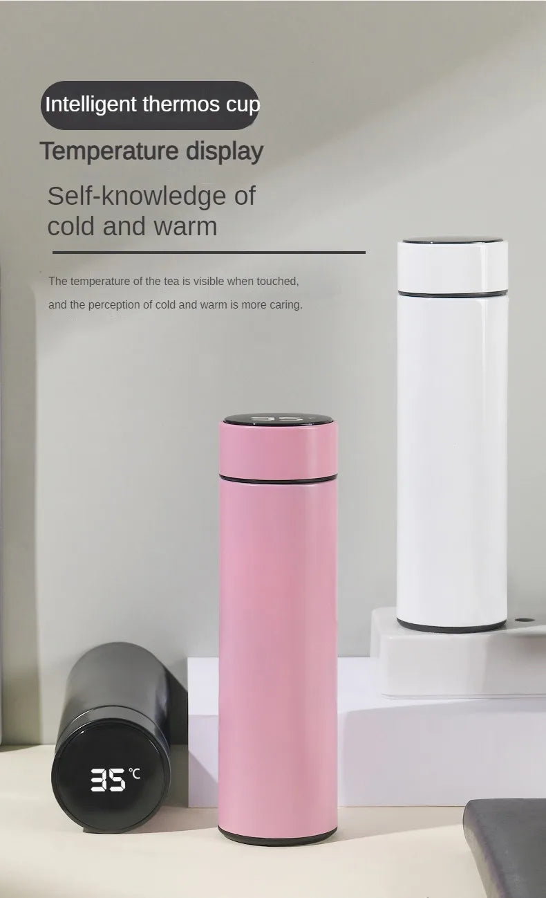 Smart temperature display 304 stainless steel gift custom insulation cup simple portable business tea brewing event gift water cup
