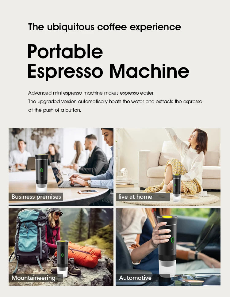 Portable capsule coffee machine, home mini coffee pot, electric outdoor espresso machine