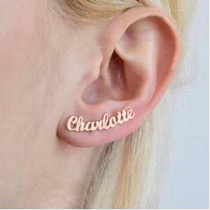 Personalized Name Titanium Steel Stud Earrings